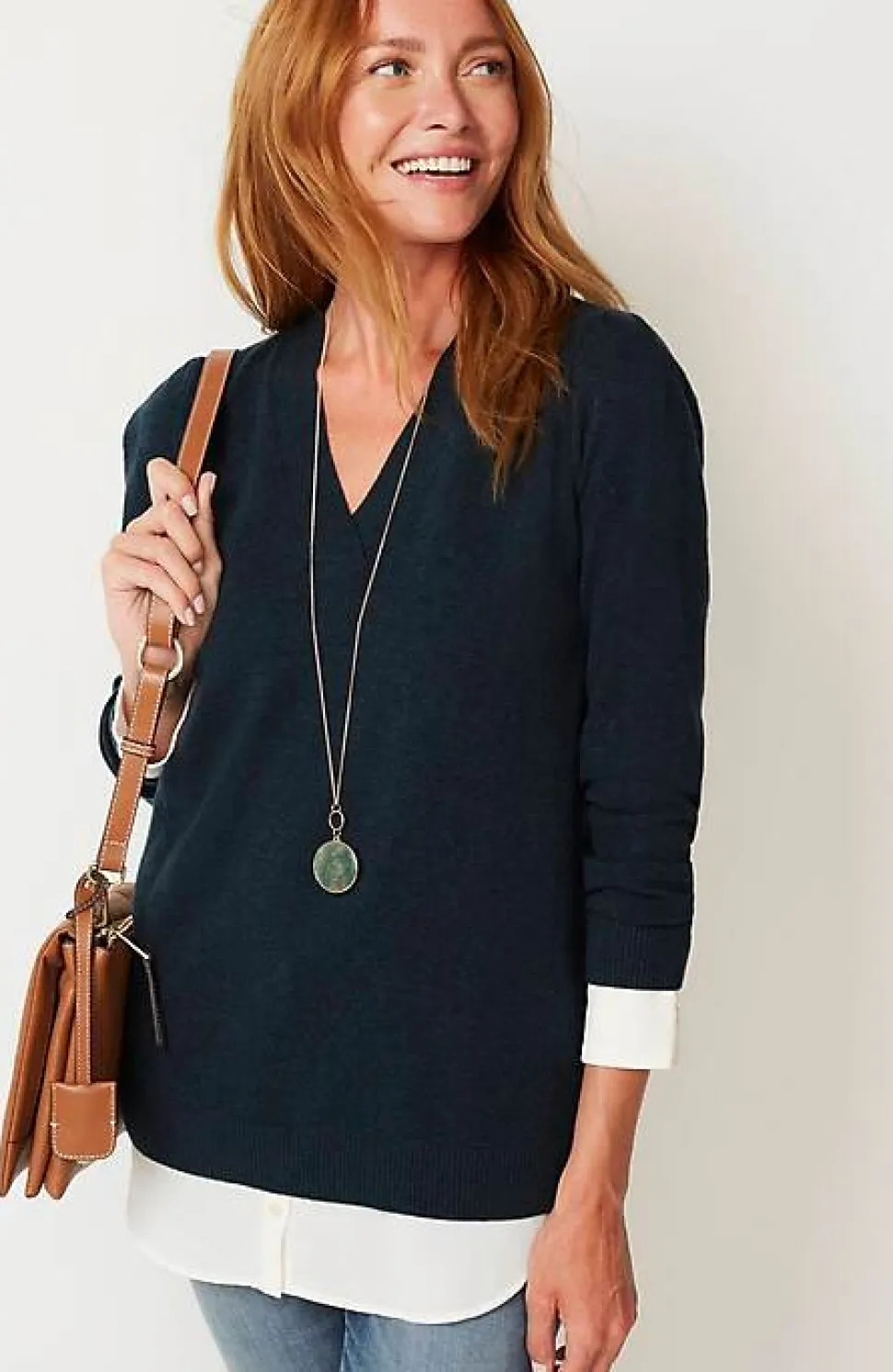 Mixed-Media Layered Sweater | Jjill