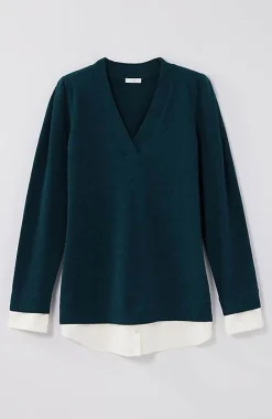 Mixed-Media Layered Sweater | Jjill