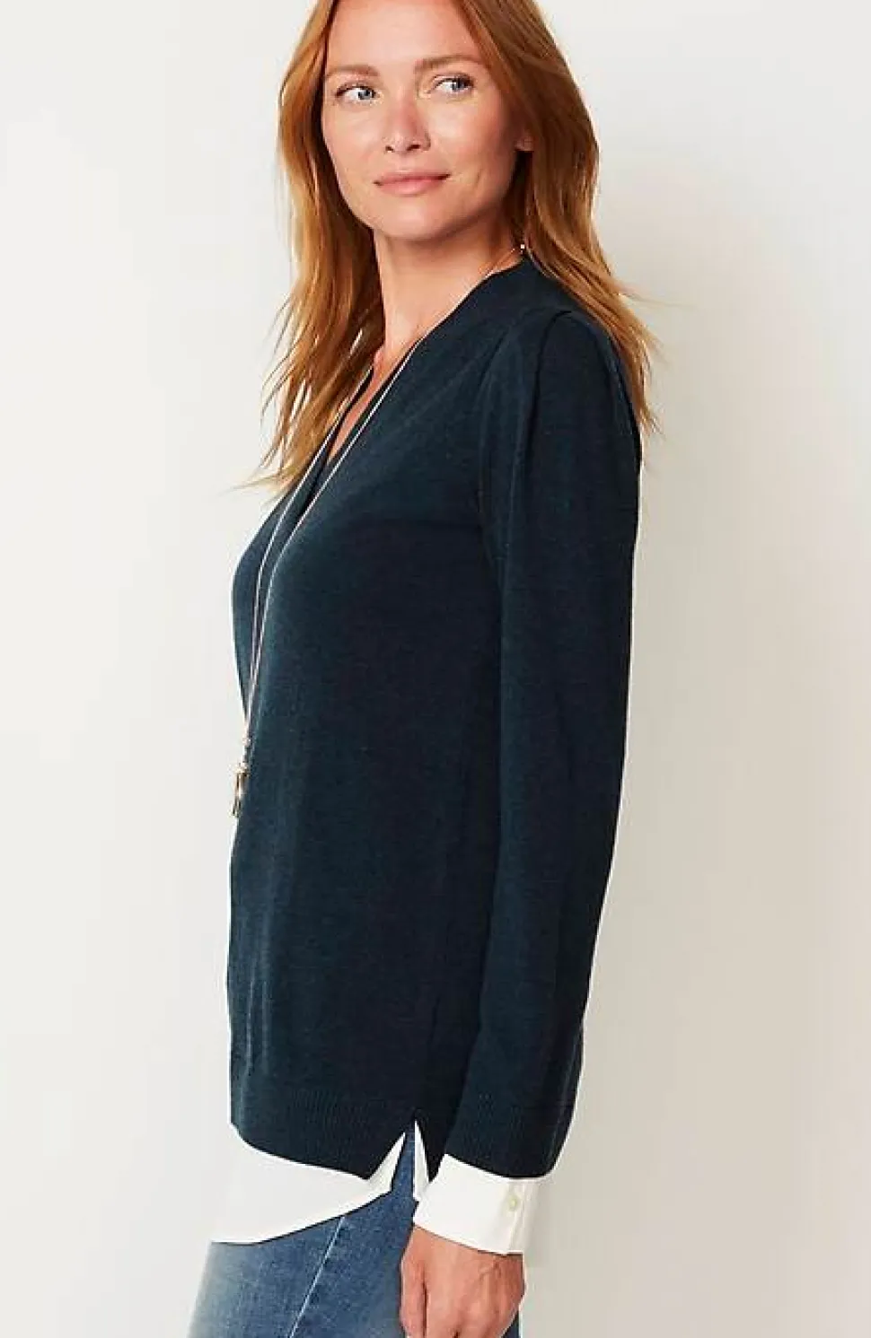 Mixed-Media Layered Sweater | Jjill