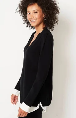 Mixed-Media Layered Sweater | Jjill