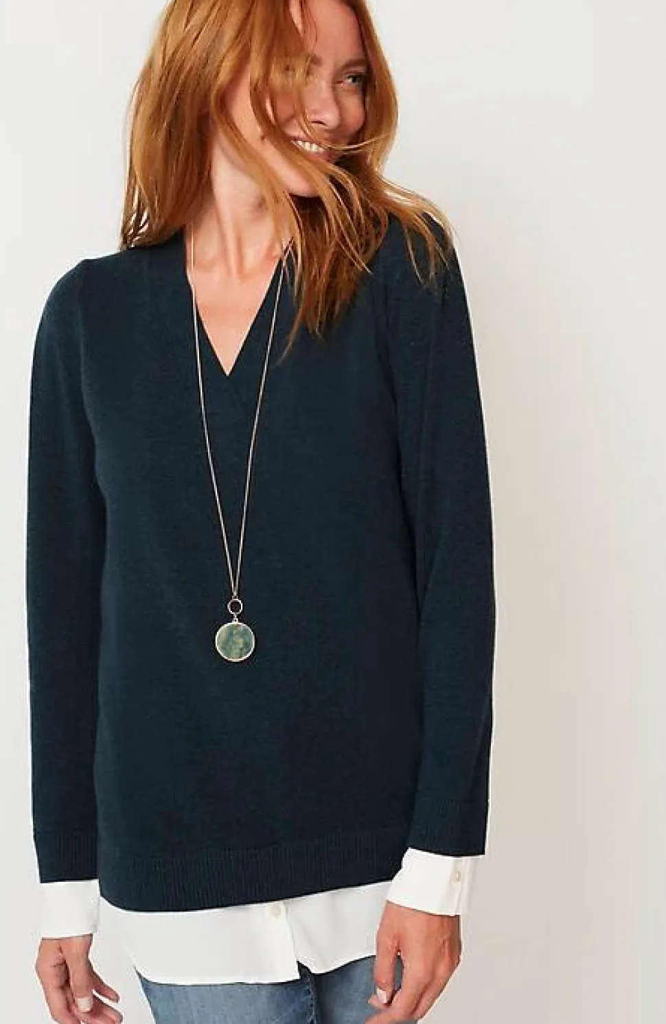 Mixed-Media Layered Sweater | Jjill