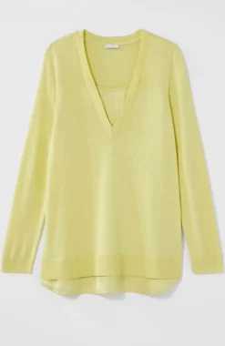 Mixed-Media Layered V-Neck Sweater | Jjill
