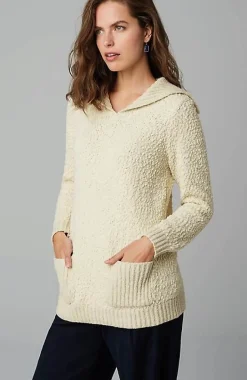 Mixed-Textures Collared Sweater | Jjill
