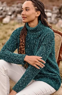 Multi-Tweed Turtleneck Sweater | Jjill