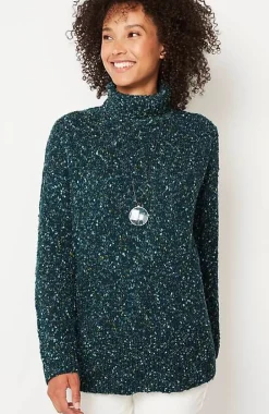 Multi-Tweed Turtleneck Sweater | Jjill