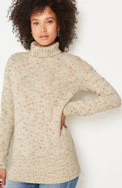 Multi-Tweed Turtleneck Sweater | Jjill