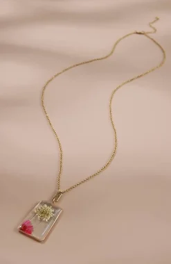 Nature'S Charm Pressed-Flower Pendant Necklace | Jjill
