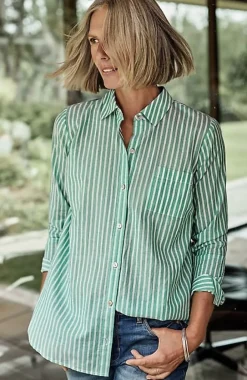 One-Pocket Shirred-Back Shirt | Jjill