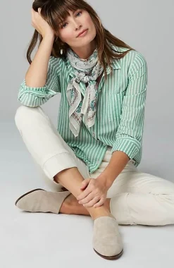 One-Pocket Shirred-Back Shirt | Jjill