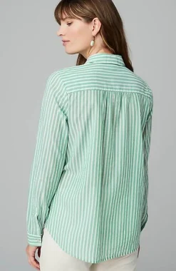 One-Pocket Shirred-Back Shirt | Jjill