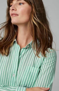One-Pocket Shirred-Back Shirt | Jjill