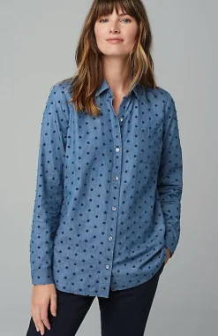 One-Pocket Shirred-Back Shirt | Jjill