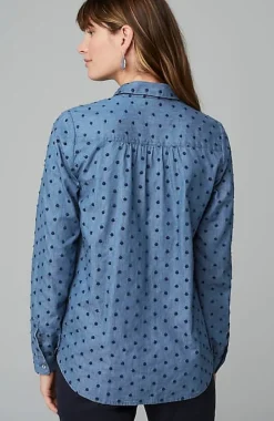 One-Pocket Shirred-Back Shirt | Jjill