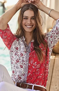 One-Pocket Shirred-Back Shirt | Jjill
