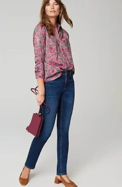 One-Pocket Shirred-Back Shirt | Jjill