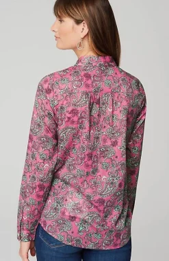 One-Pocket Shirred-Back Shirt | Jjill