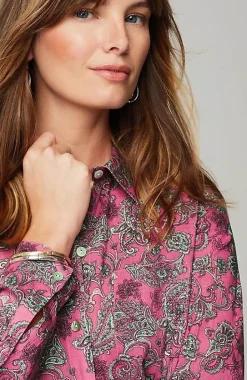 One-Pocket Shirred-Back Shirt | Jjill