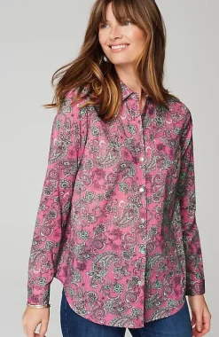 One-Pocket Shirred-Back Shirt | Jjill
