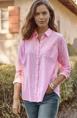 One-Pocket Shirred-Back Shirt | Jjill