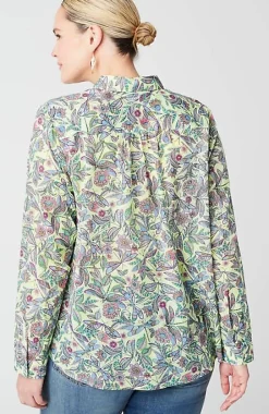 One-Pocket Shirred-Back Shirt | Jjill
