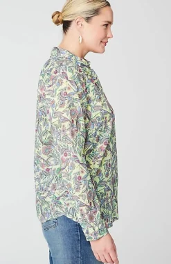 One-Pocket Shirred-Back Shirt | Jjill