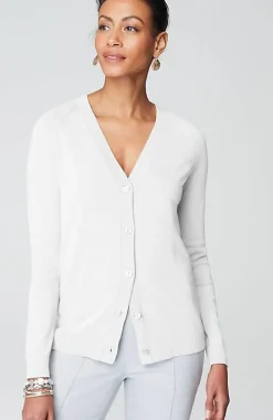 Organically Grown Cotton V-Neck Cardi | Jjill