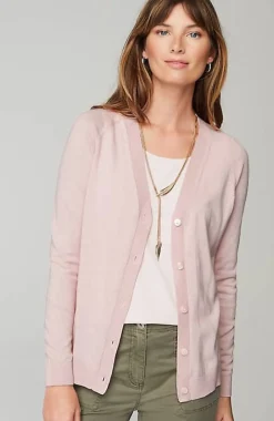 Organically Grown Cotton V-Neck Cardi | Jjill