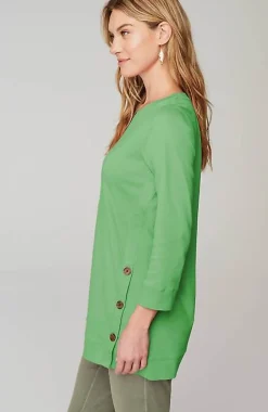 Organically Grown Cotton Button-Seamed Tunic | Jjill
