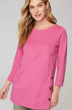 Organically Grown Cotton Button-Seamed Tunic | Jjill