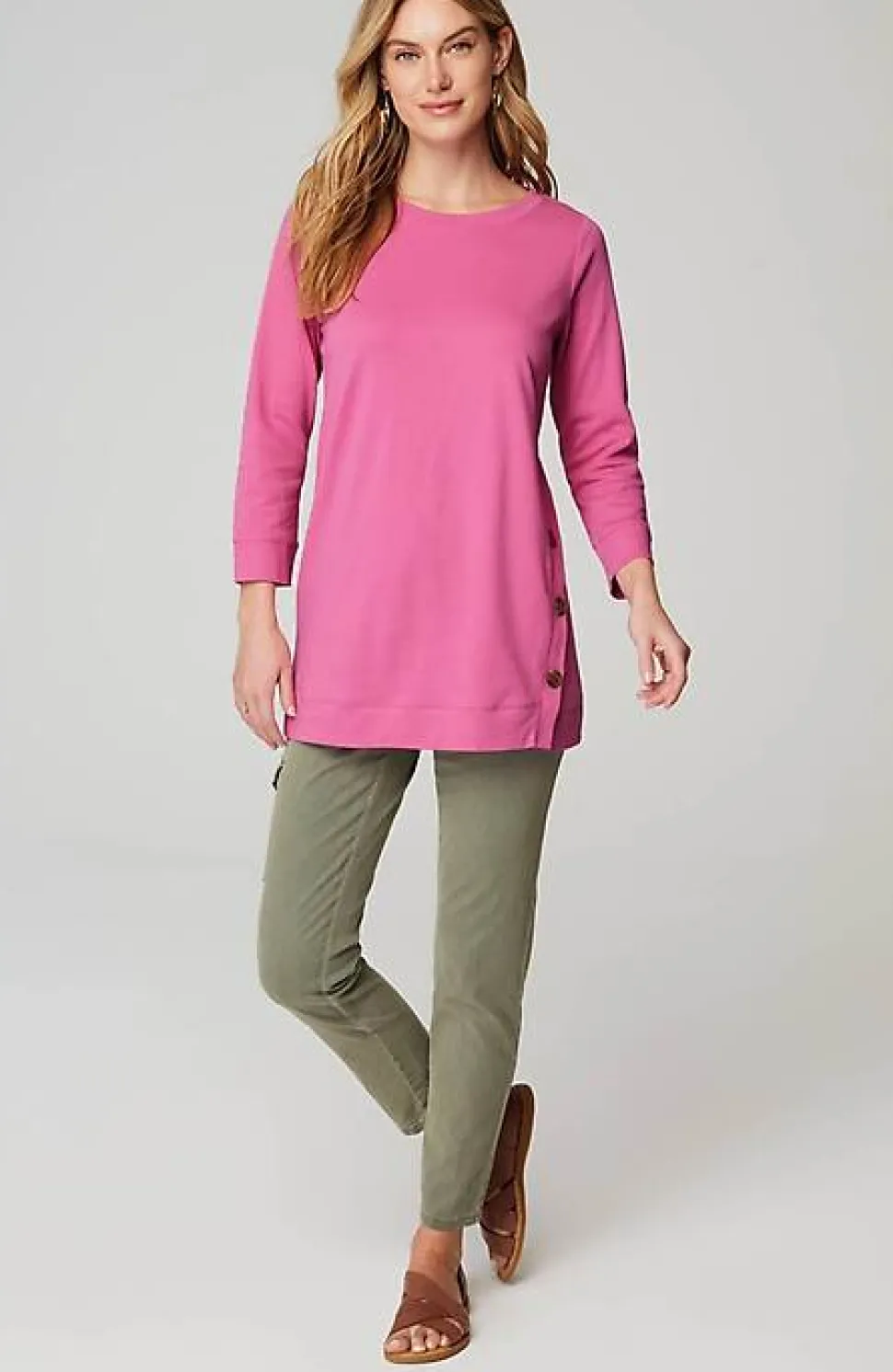 Organically Grown Cotton Button-Seamed Tunic | Jjill
