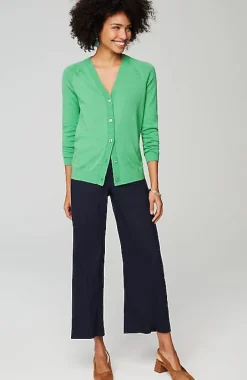 Organically Grown Cotton V-Neck Cardi | Jjill