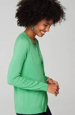 Organically Grown Cotton V-Neck Cardi | Jjill