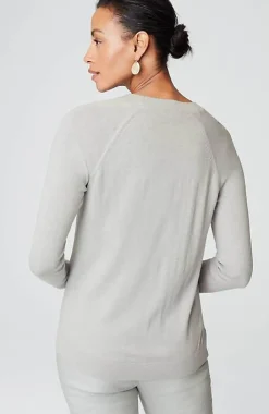 Organically Grown Cotton V-Neck Cardi | Jjill
