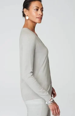 Organically Grown Cotton V-Neck Cardi | Jjill