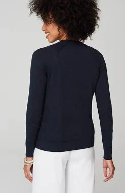 Organically Grown Cotton V-Neck Cardi | Jjill