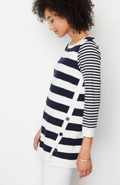 Organically Grown Cotton Button-Seamed Tunic | Jjill