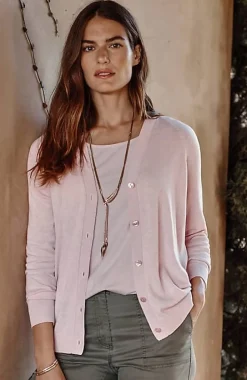 Organically Grown Cotton V-Neck Cardi | Jjill
