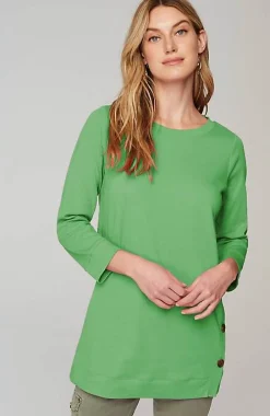 Organically Grown Cotton Button-Seamed Tunic | Jjill
