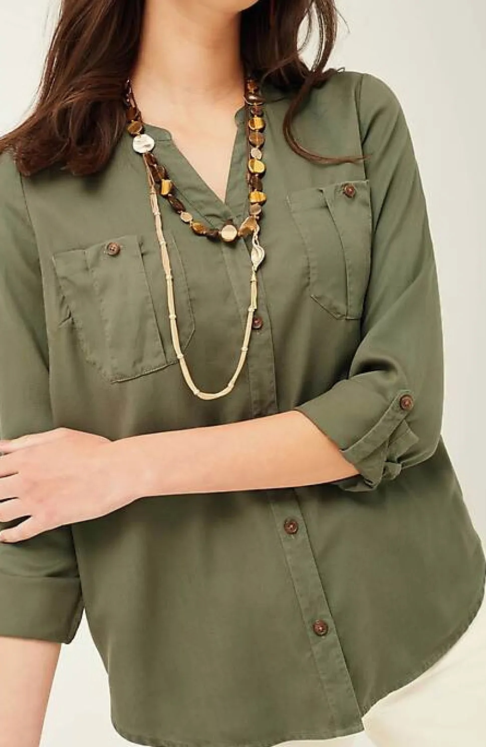Overdyed Button-Front Camp Shirt | Jjill