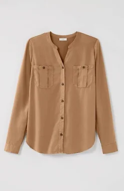 Overdyed Button-Front Camp Shirt | Jjill