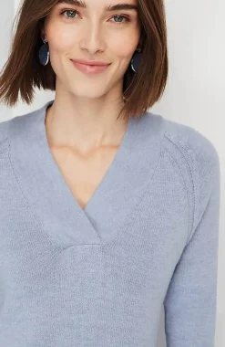 Overlapping-V-Neck Sweater | Jjill