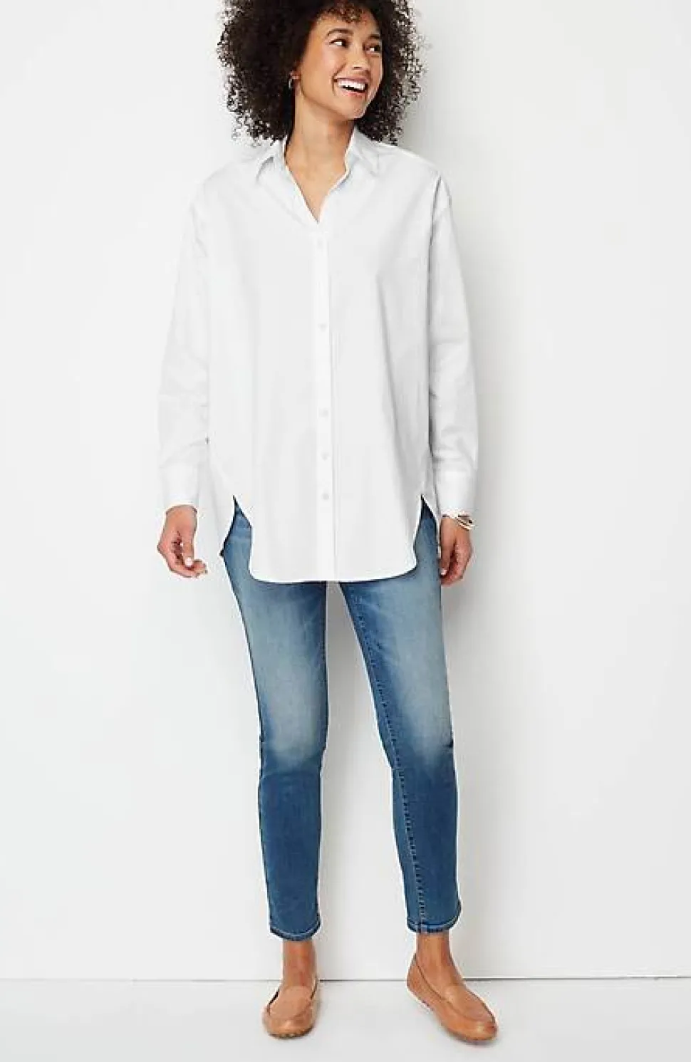 Oversized Cotton Poplin Tunic | Jjill