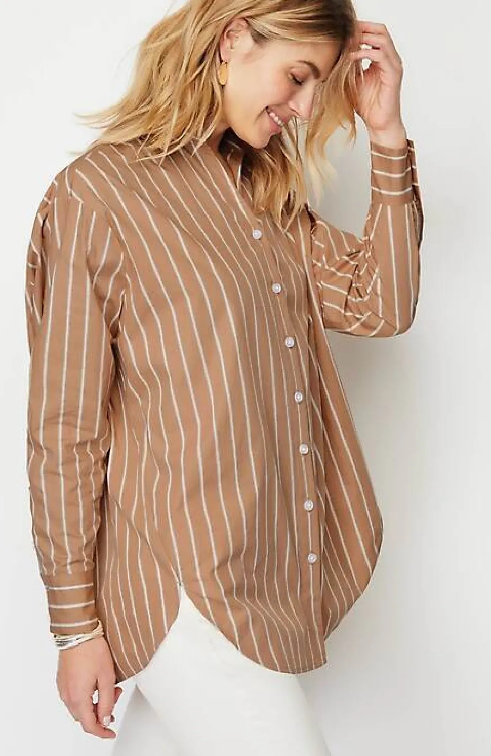 Oversized Cotton Poplin Tunic | Jjill