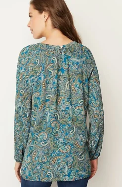 Paisley Pleated-Sleeves Tunic | Jjill