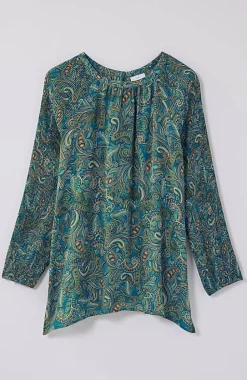 Paisley Pleated-Sleeves Tunic | Jjill
