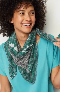 Patchwork-Printed Square Scarf | Jjill