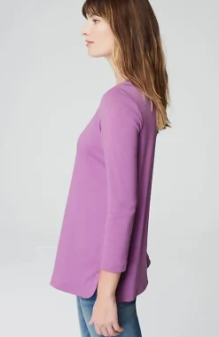 Pima 3/4-Sleeve V-Neck Tee | Jjill