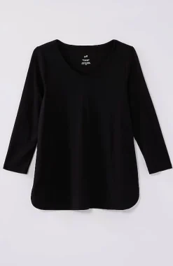 Pima 3/4-Sleeve V-Neck Tee | Jjill