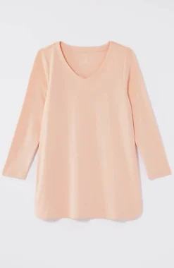 Pima 3/4-Sleeve V-Neck Tee | Jjill