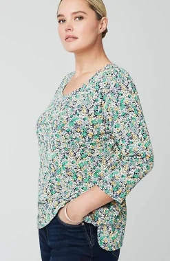 Pima 3/4-Sleeve V-Neck Tee | Jjill